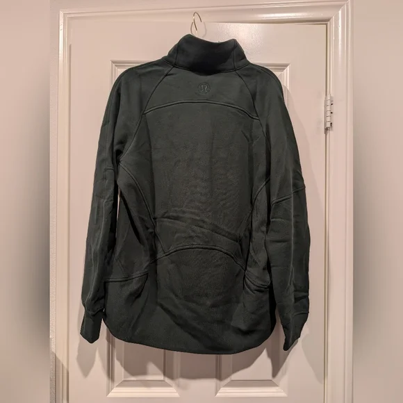 Lululemon Scuba Oversized Funnel Neck Half Zip Rainforest Green Gold Size M/L - Picture 8 of 10